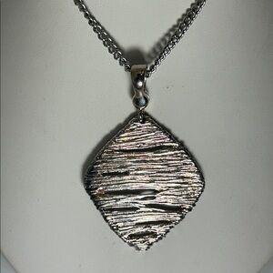 Artisan Made Sterling Silver Free Form Modern Pendant Necklace